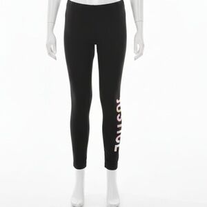 Justice Black Leggings with Colorful Logo